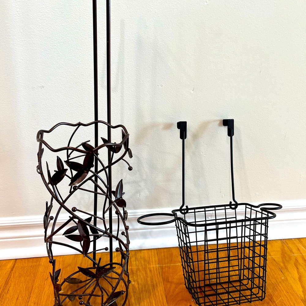 Towel & Magazine Holder, Toilet paper Holder, and hair tool holder